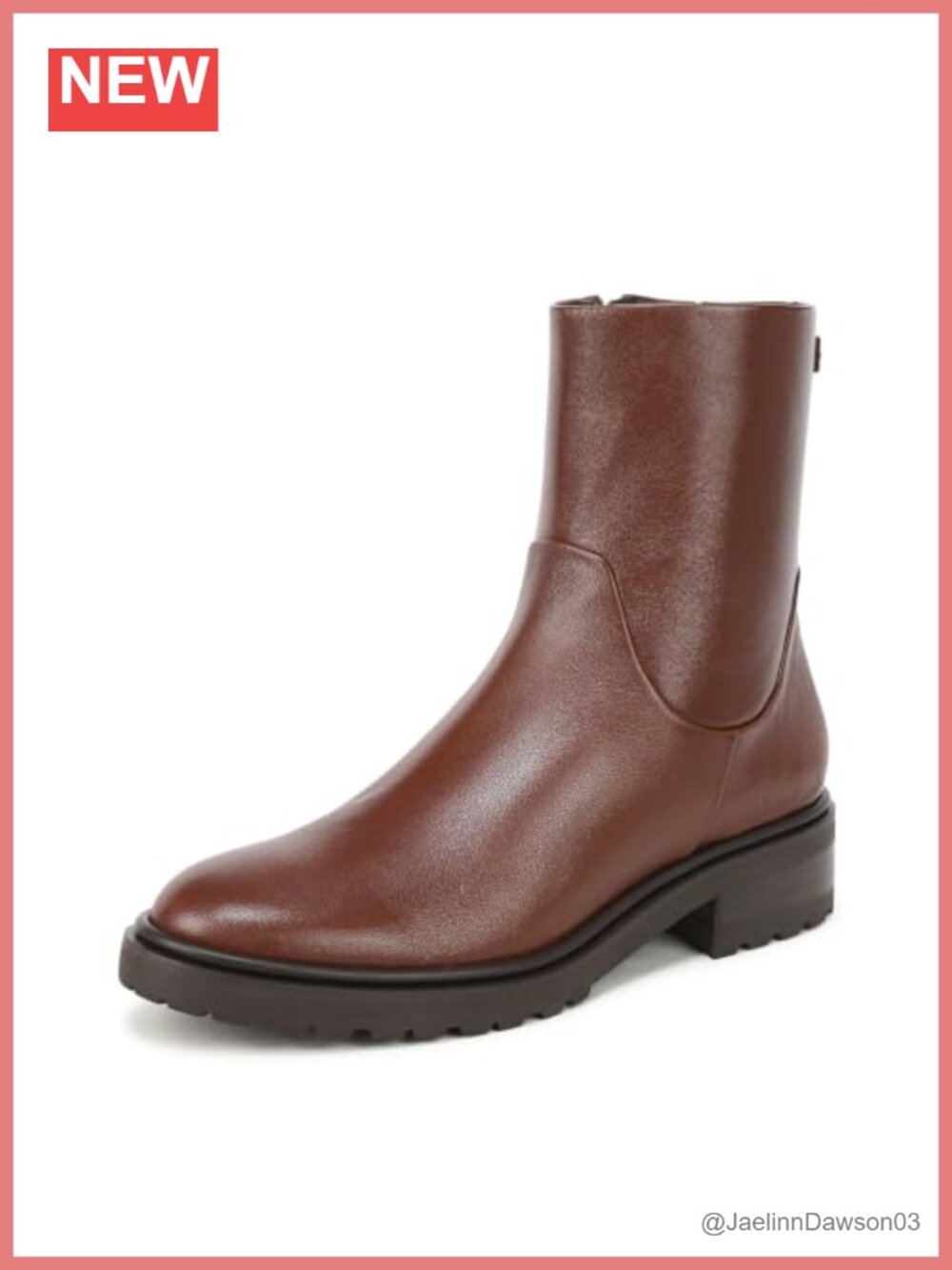 Sam Edelman Sky Leather Ankle Bootie Flat Round Toe Zip